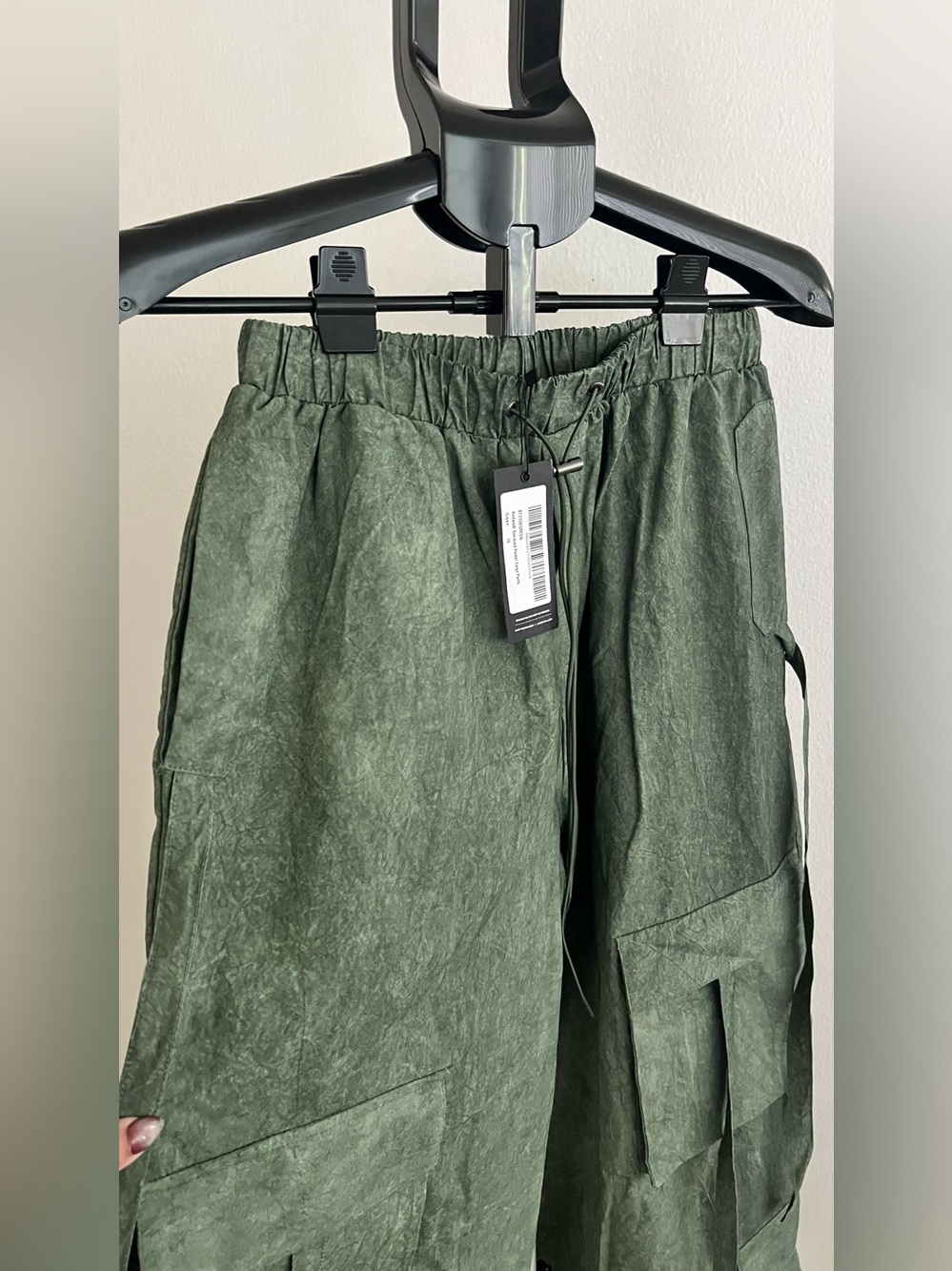 New w tags luxtokill Wide-Leg Cargo Pants in Olive Green - Women. Uk 10 - Picture 4 of 10